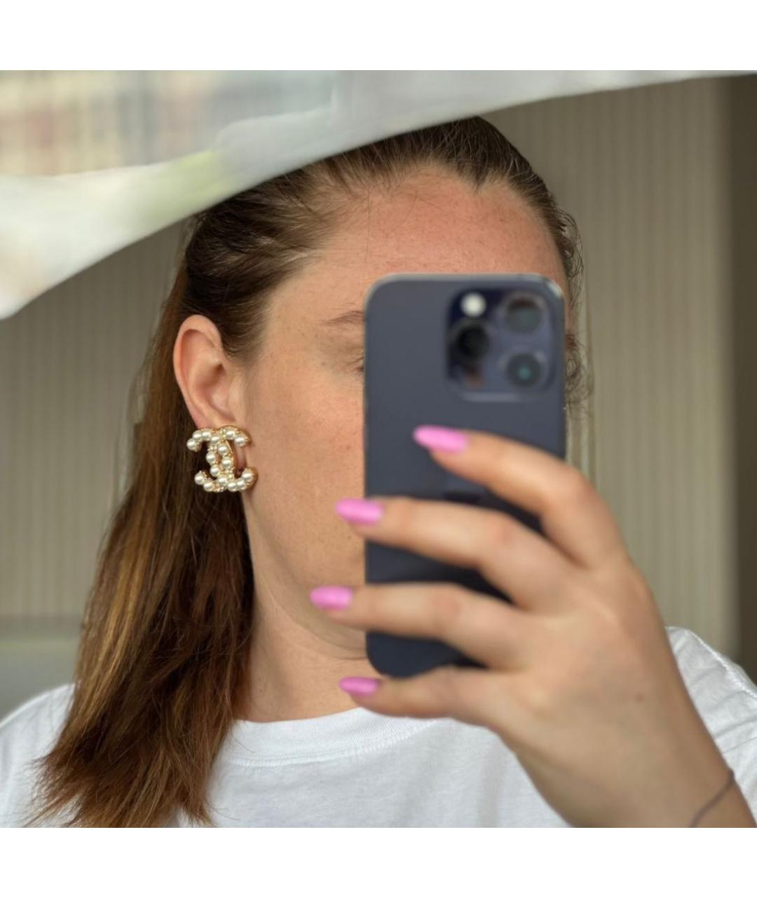 CHANEL Золотые металлические клипсы, фото 4