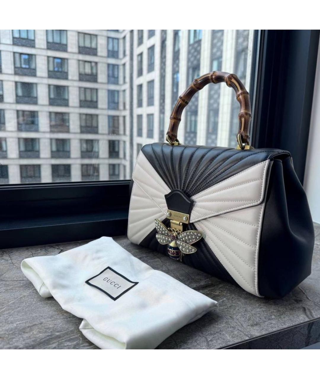 GUCCI Черная кожаная сумка с короткими ручками, фото 2