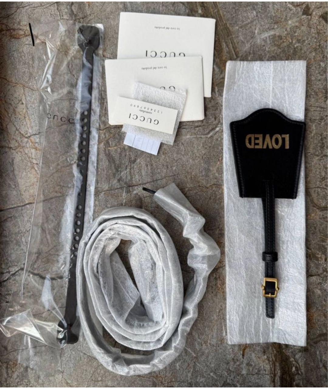 GUCCI Черная кожаная сумка с короткими ручками, фото 5