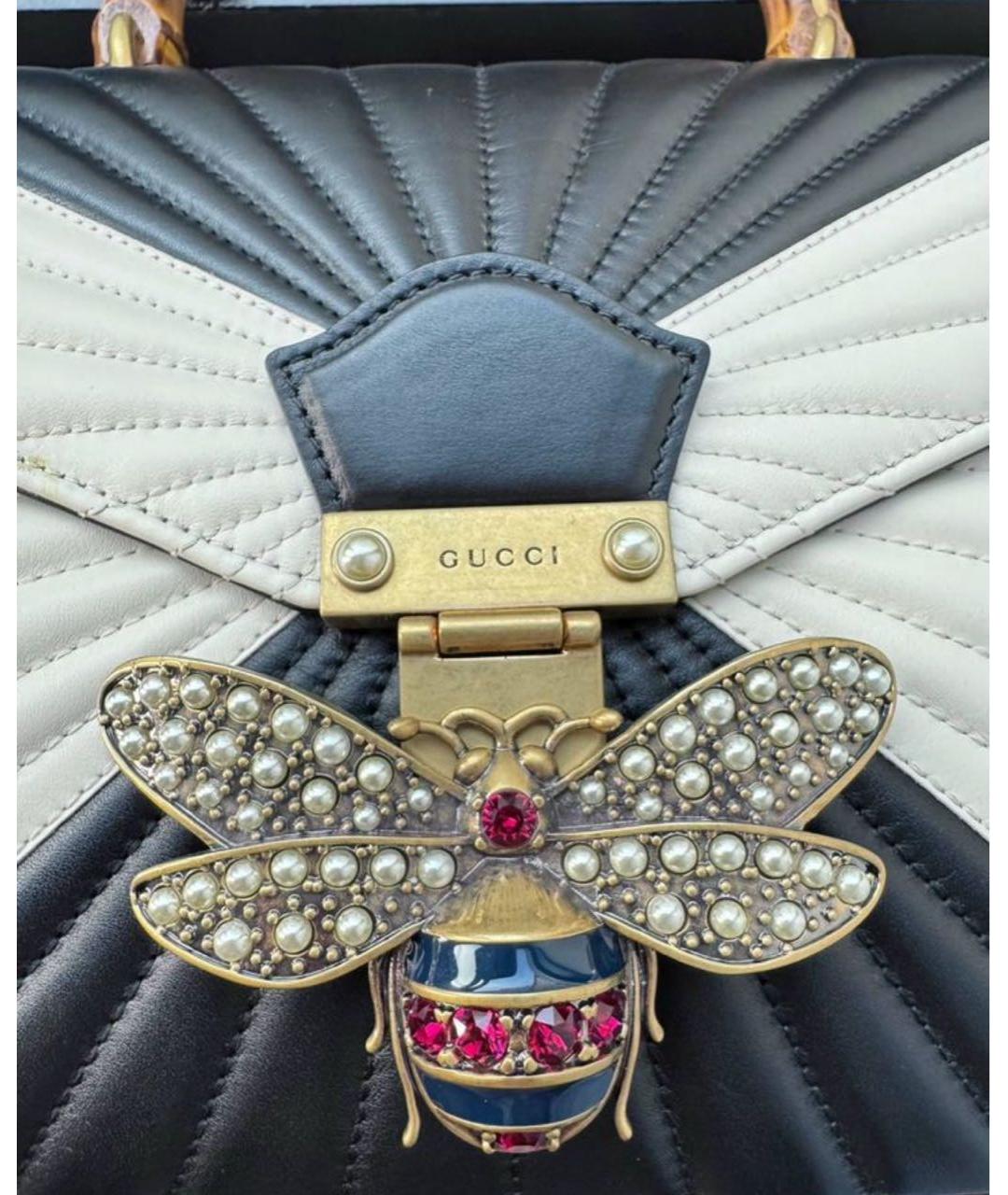 GUCCI Черная кожаная сумка с короткими ручками, фото 4