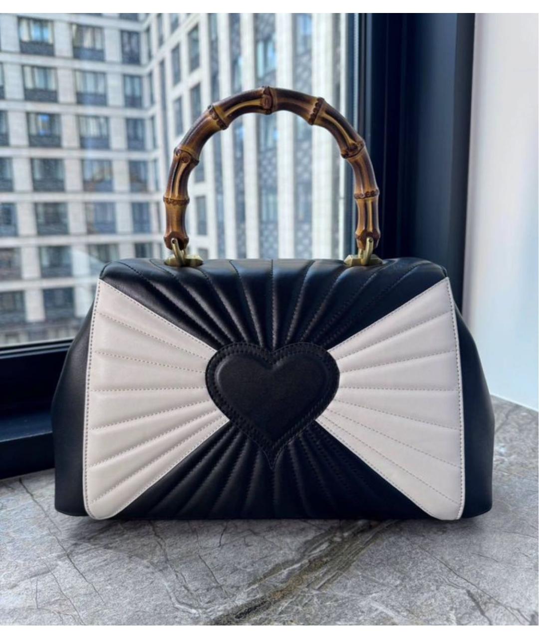 GUCCI Черная кожаная сумка с короткими ручками, фото 3