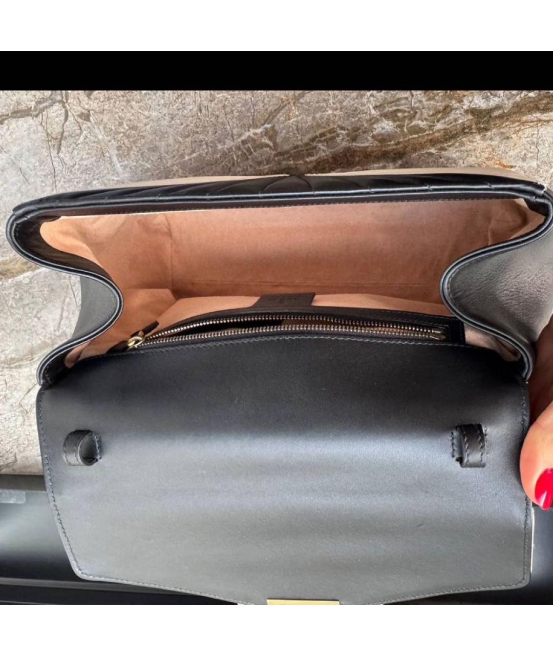 GUCCI Черная кожаная сумка с короткими ручками, фото 8