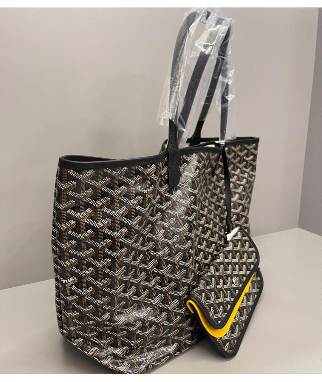 GOYARD Черная кожаная сумка тоут, фото 3