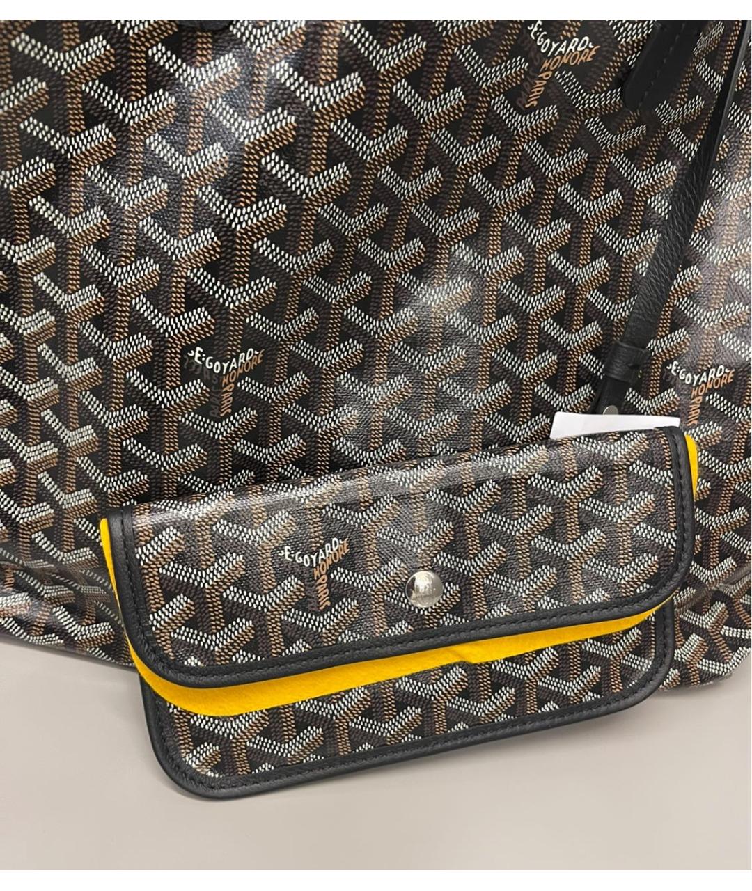 GOYARD Черная кожаная сумка тоут, фото 5
