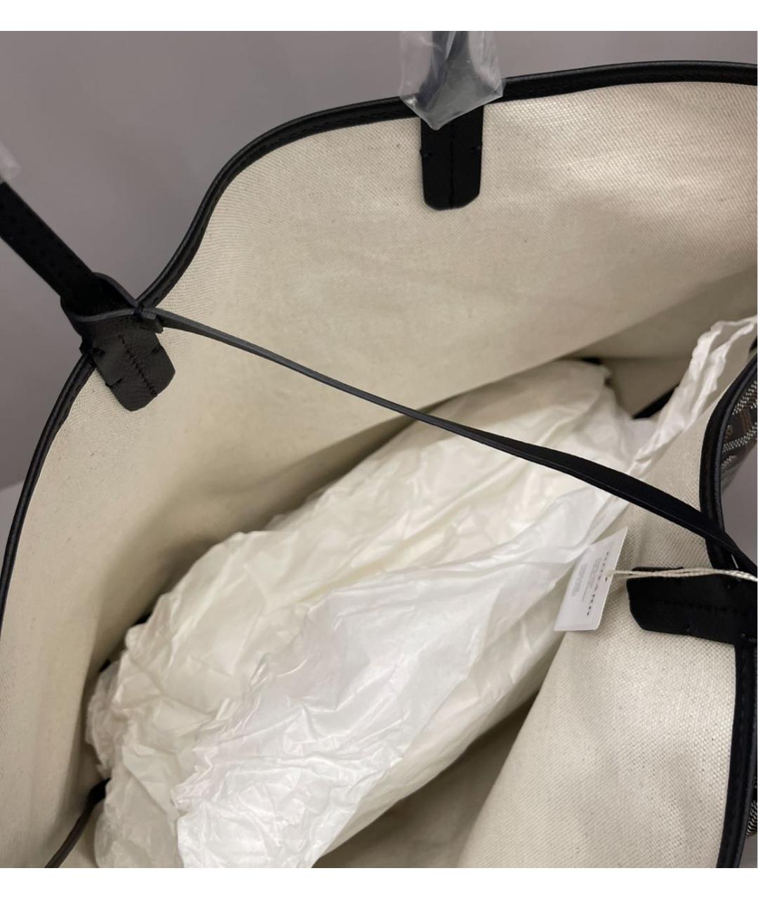 GOYARD Черная кожаная сумка тоут, фото 6