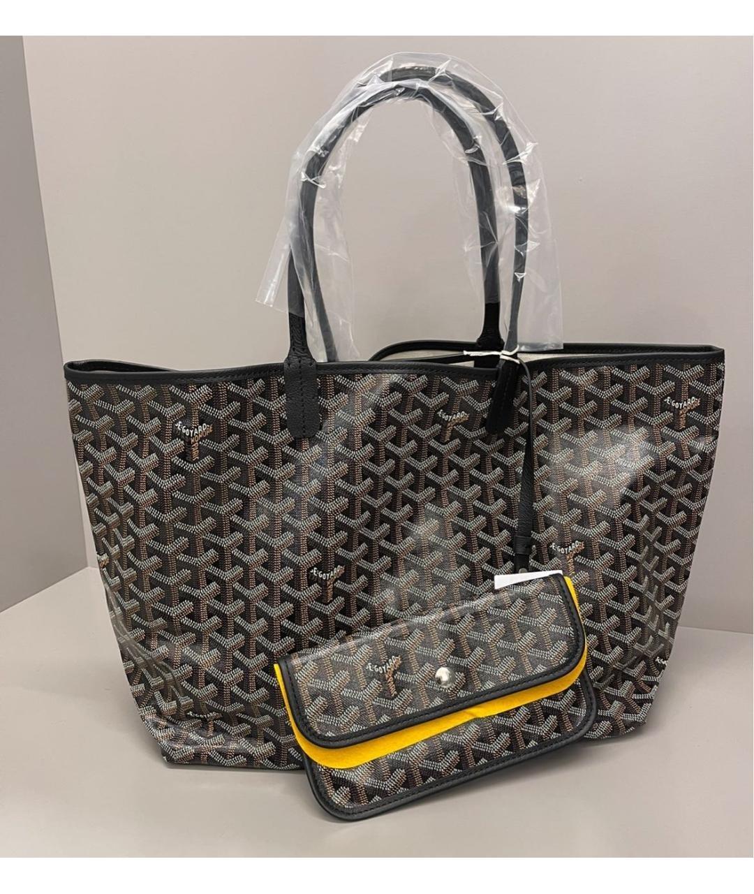 GOYARD Черная кожаная сумка тоут, фото 8