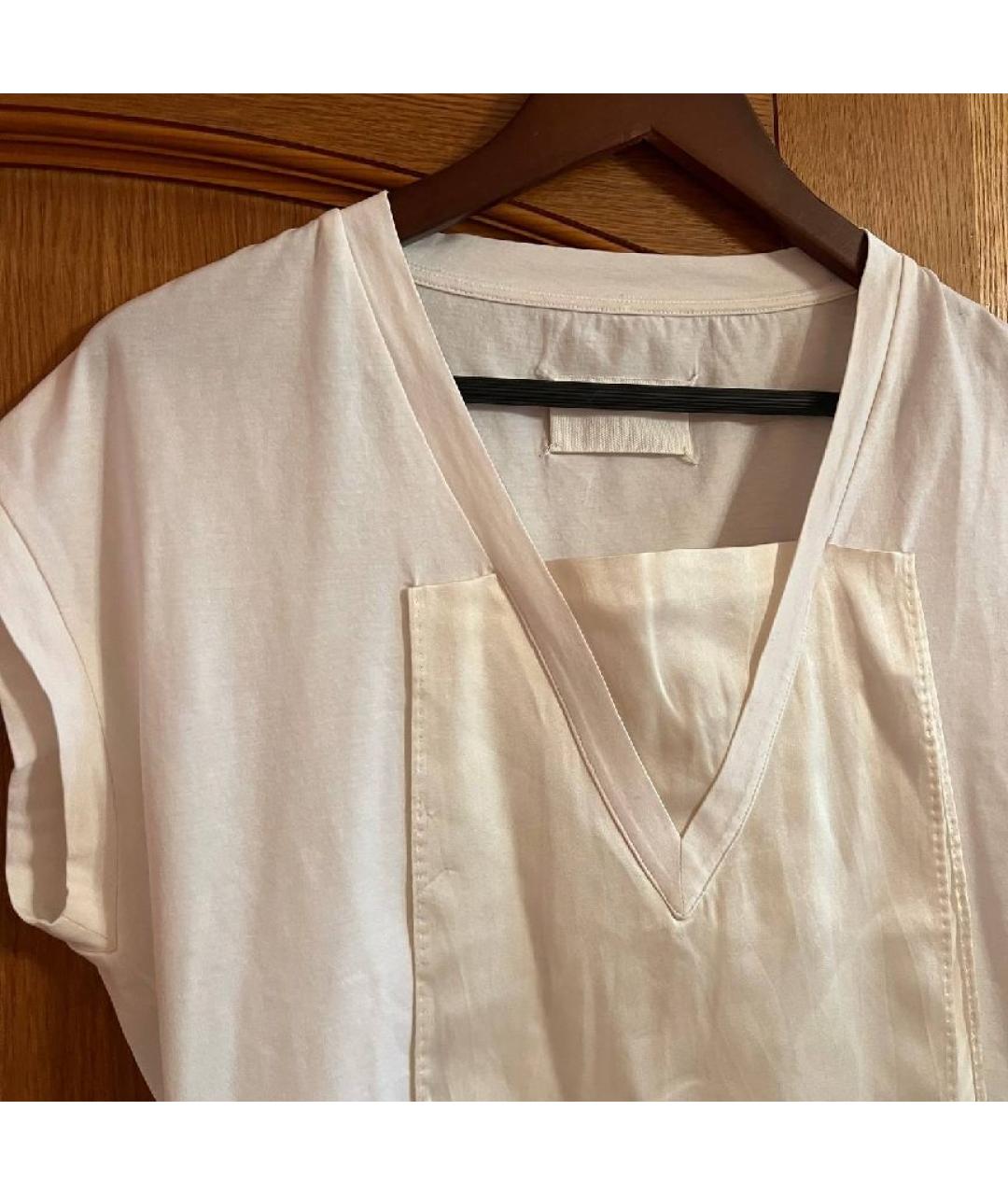 MAISON MARGIELA Белая хлопко-эластановая майка, фото 3