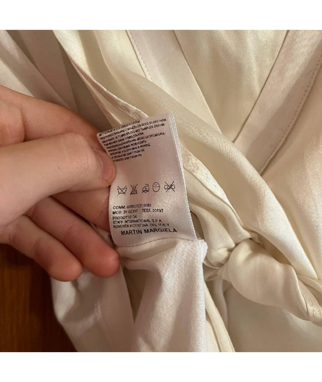 MAISON MARGIELA Белая хлопко-эластановая майка, фото 8