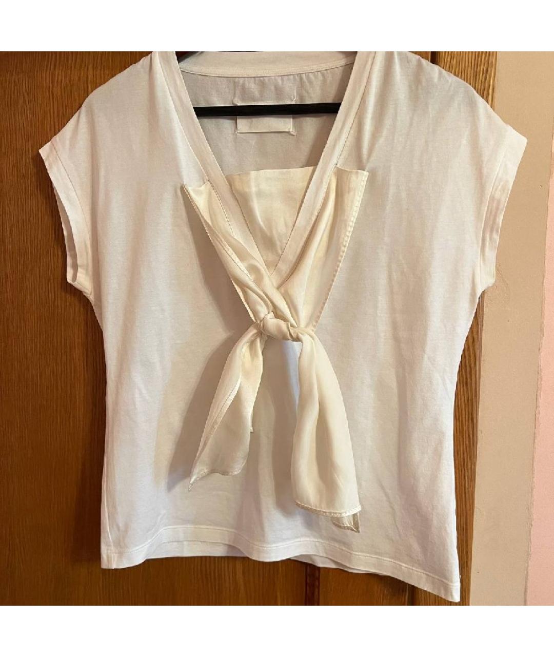 MAISON MARGIELA Белая хлопко-эластановая майка, фото 9