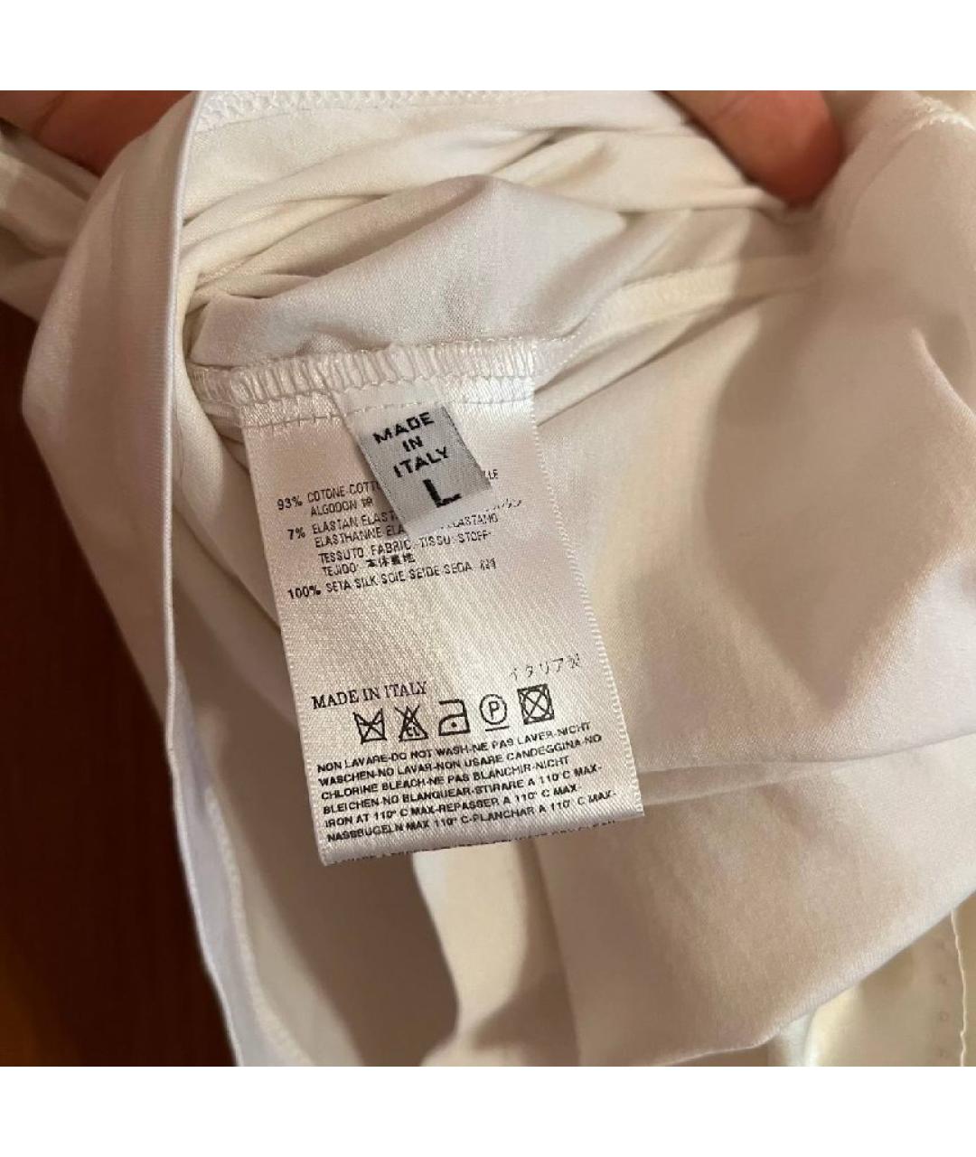 MAISON MARGIELA Белая хлопко-эластановая майка, фото 5