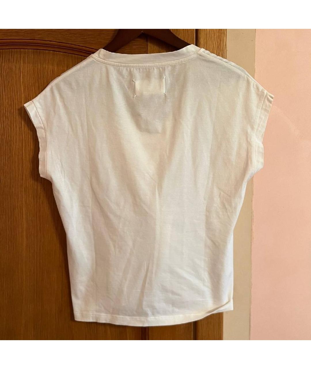 MAISON MARGIELA Белая хлопко-эластановая майка, фото 2