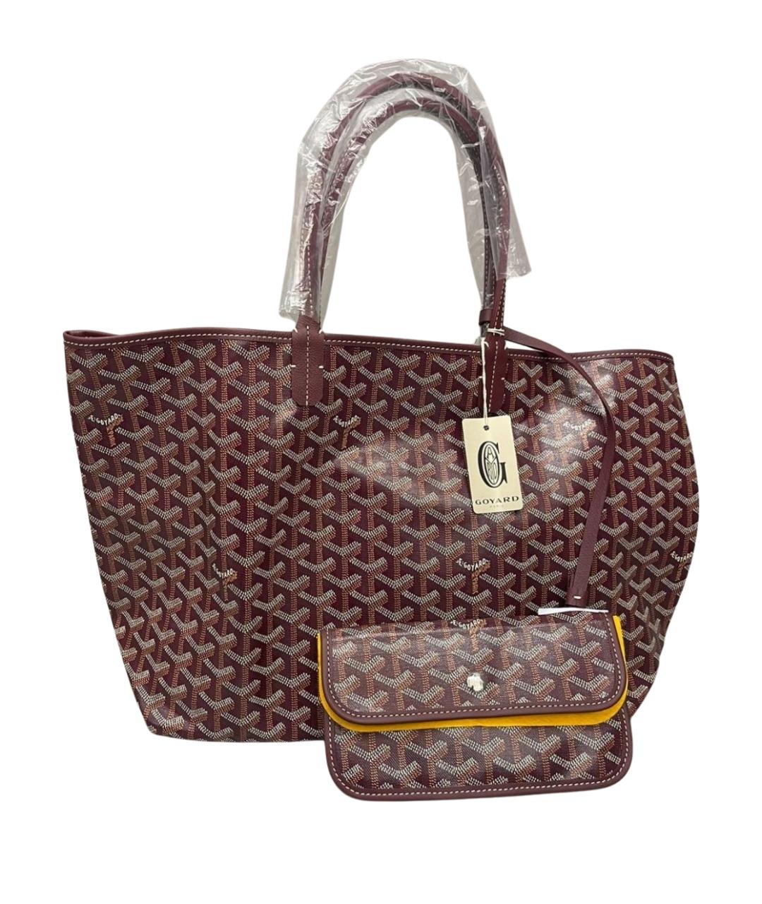 GOYARD Бордовая кожаная сумка тоут, фото 1