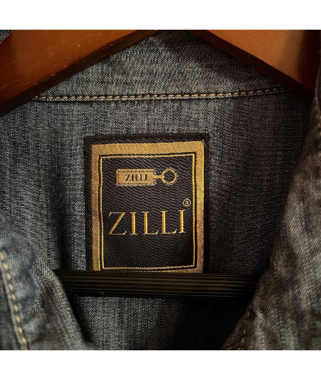 ZILLI Синяя хлопковая кэжуал рубашка, фото 7