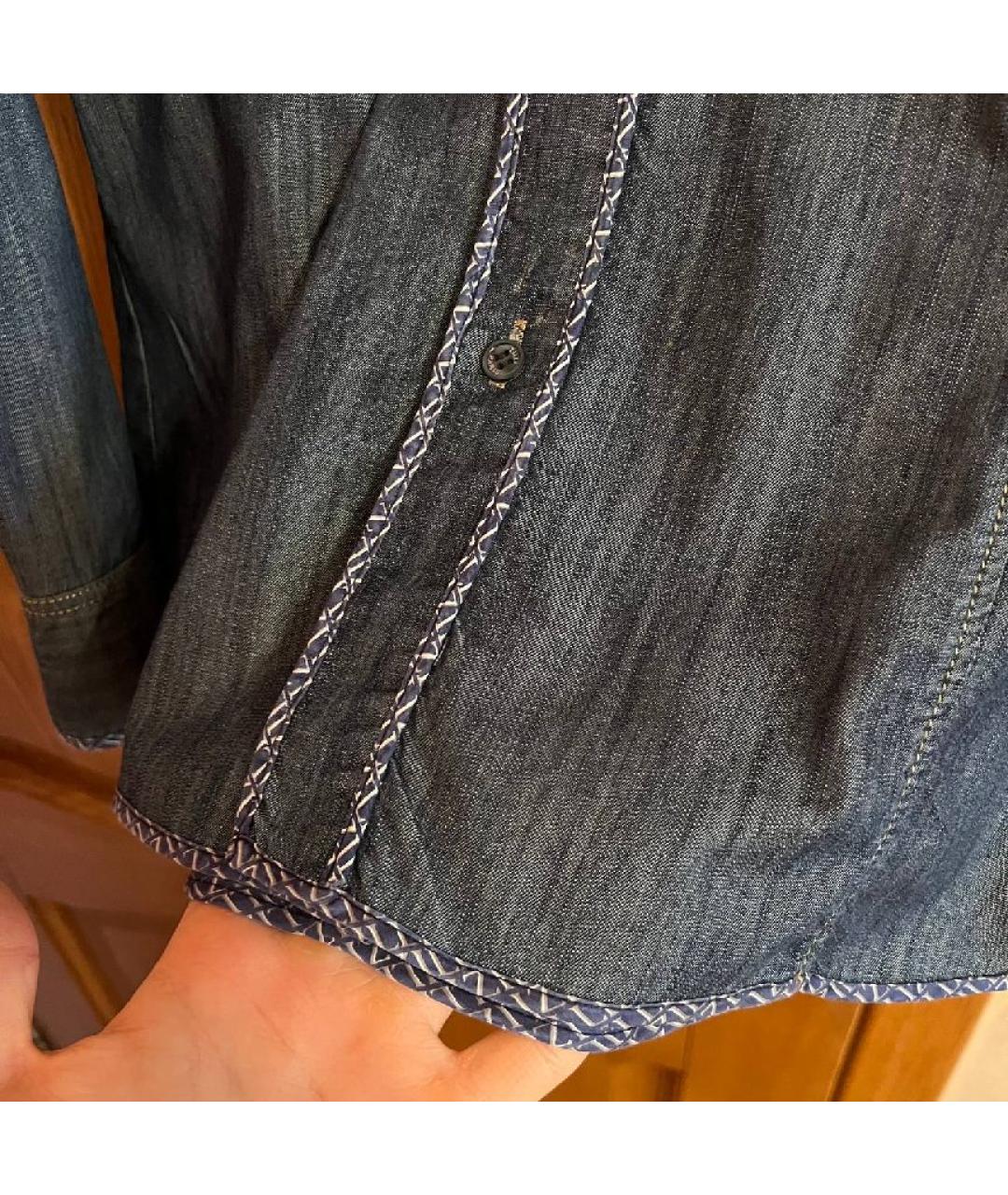 ZILLI Синяя хлопковая кэжуал рубашка, фото 5