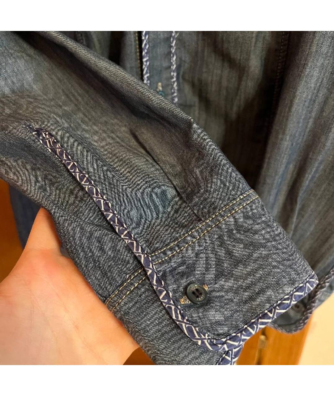 ZILLI Синяя хлопковая кэжуал рубашка, фото 8