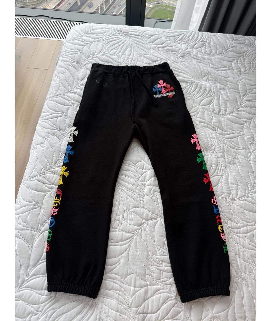 CHROME HEARTS Черные хлопковые повседневные брюки, фото 2