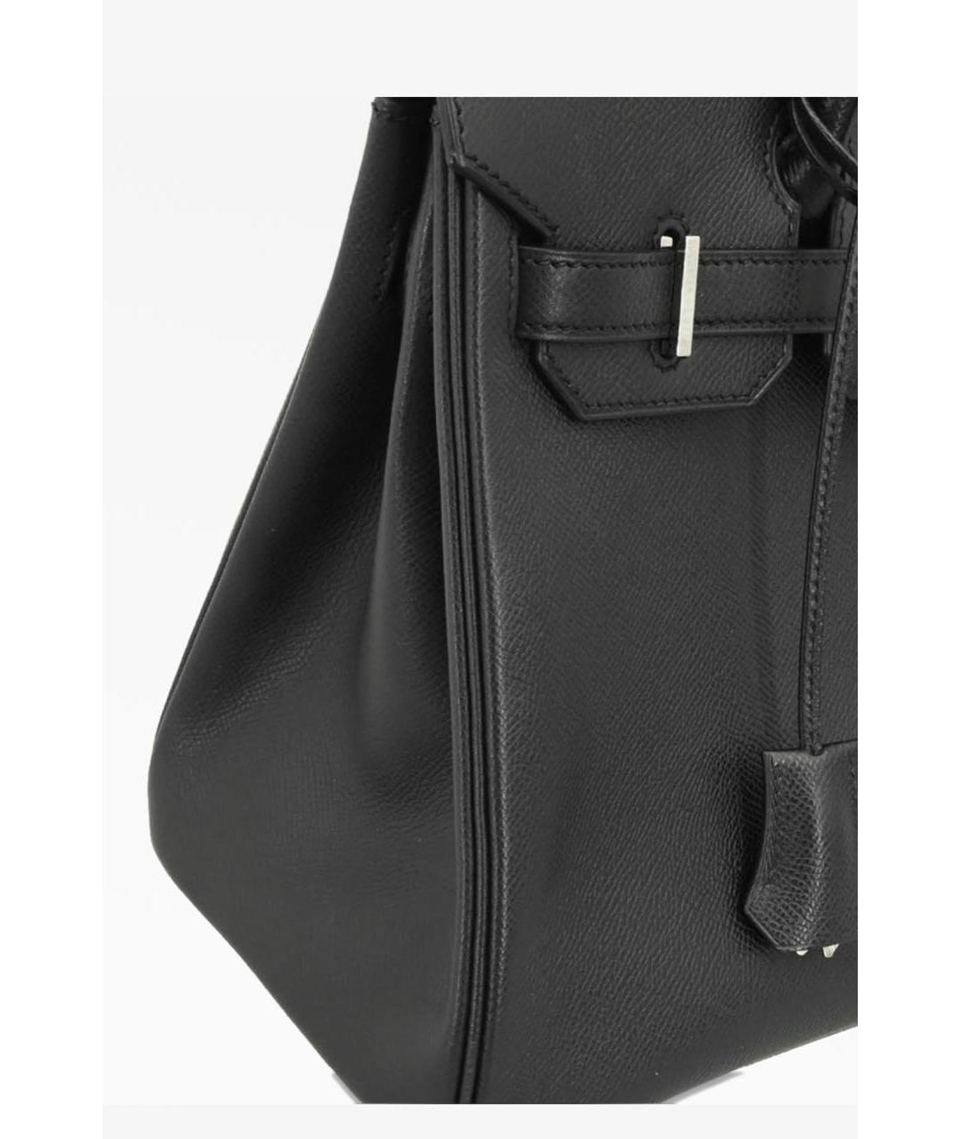 HERMES Черная кожаная сумка с короткими ручками, фото 3