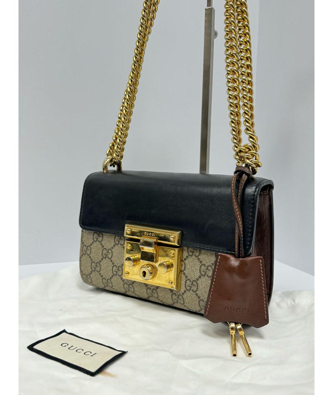 GUCCI Бежевая кожаная сумка через плечо, фото 4