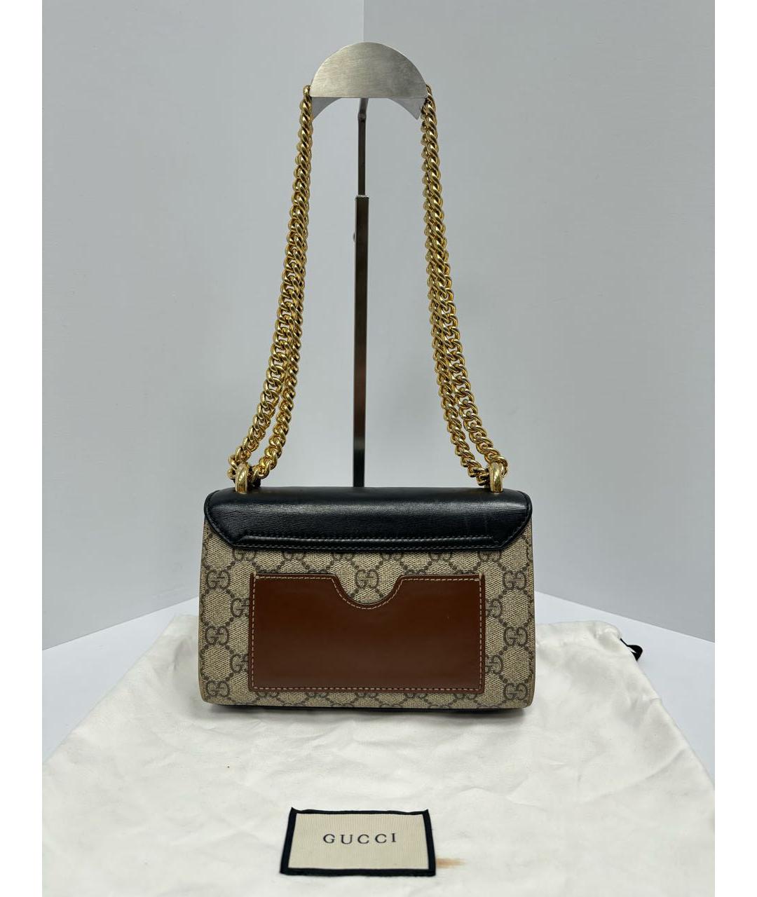 GUCCI Бежевая кожаная сумка через плечо, фото 5