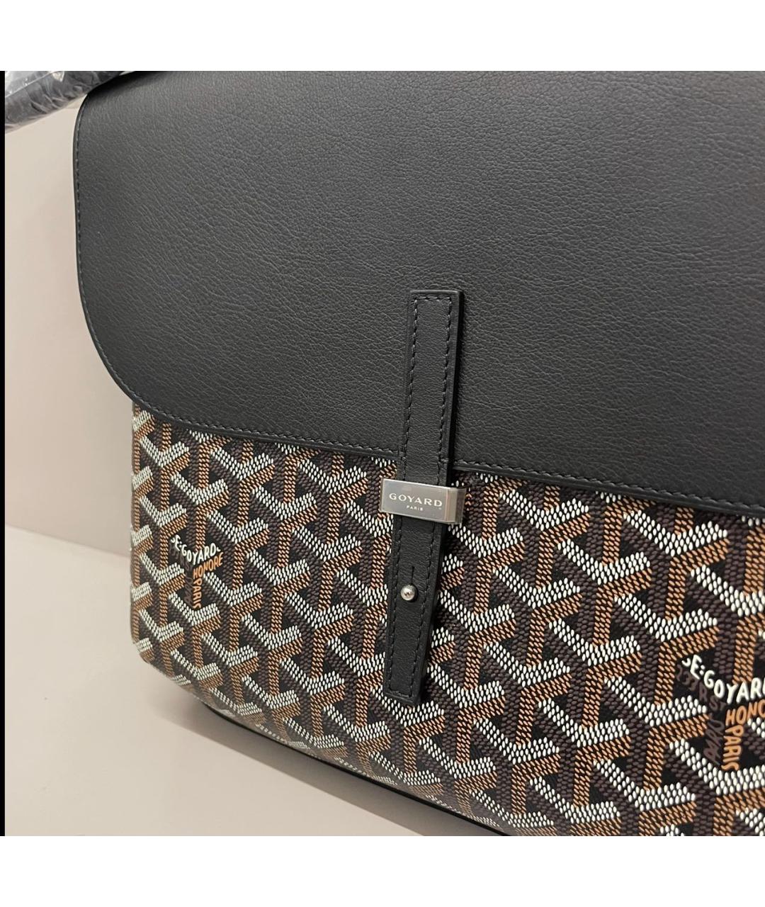 GOYARD Черная кожаная сумка на плечо, фото 2