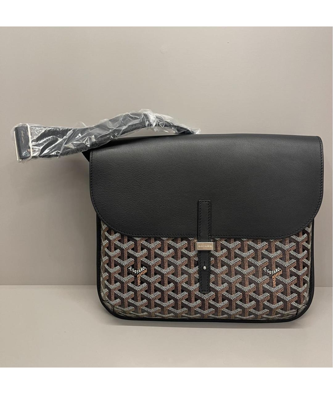 GOYARD Черная кожаная сумка на плечо, фото 5