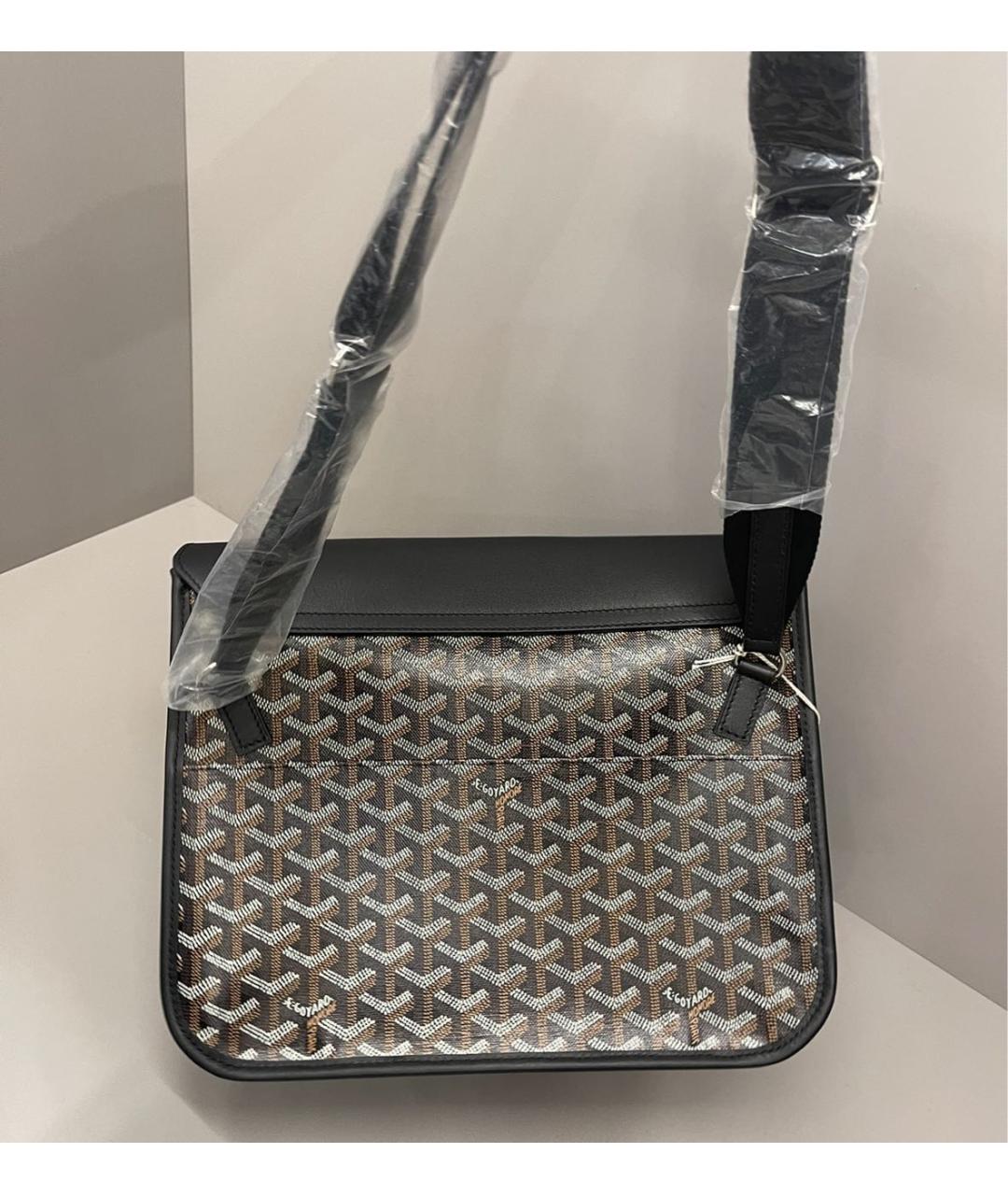 GOYARD Черная кожаная сумка на плечо, фото 4