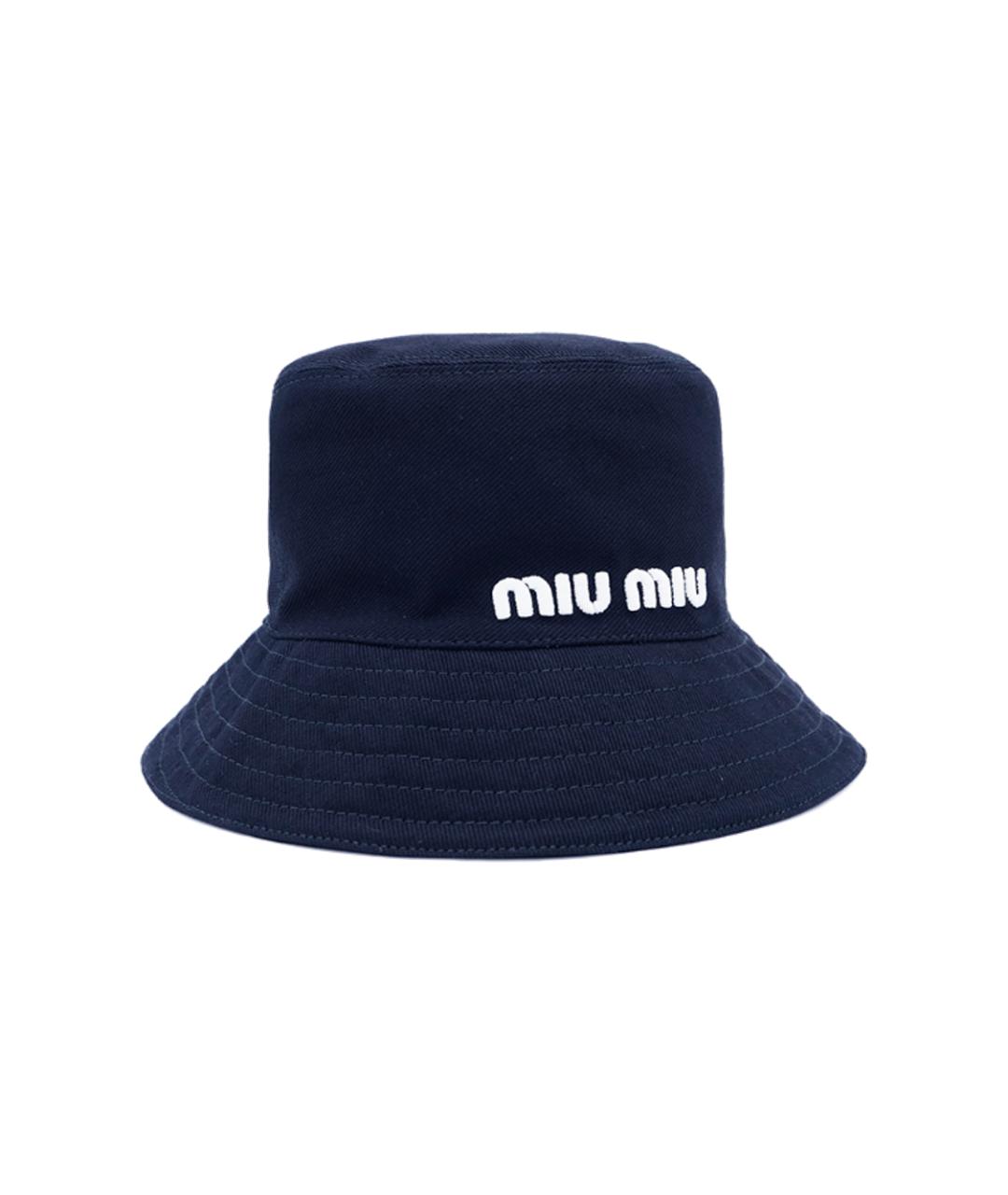 MIU MIU Синяя хлопковая панама, фото 4