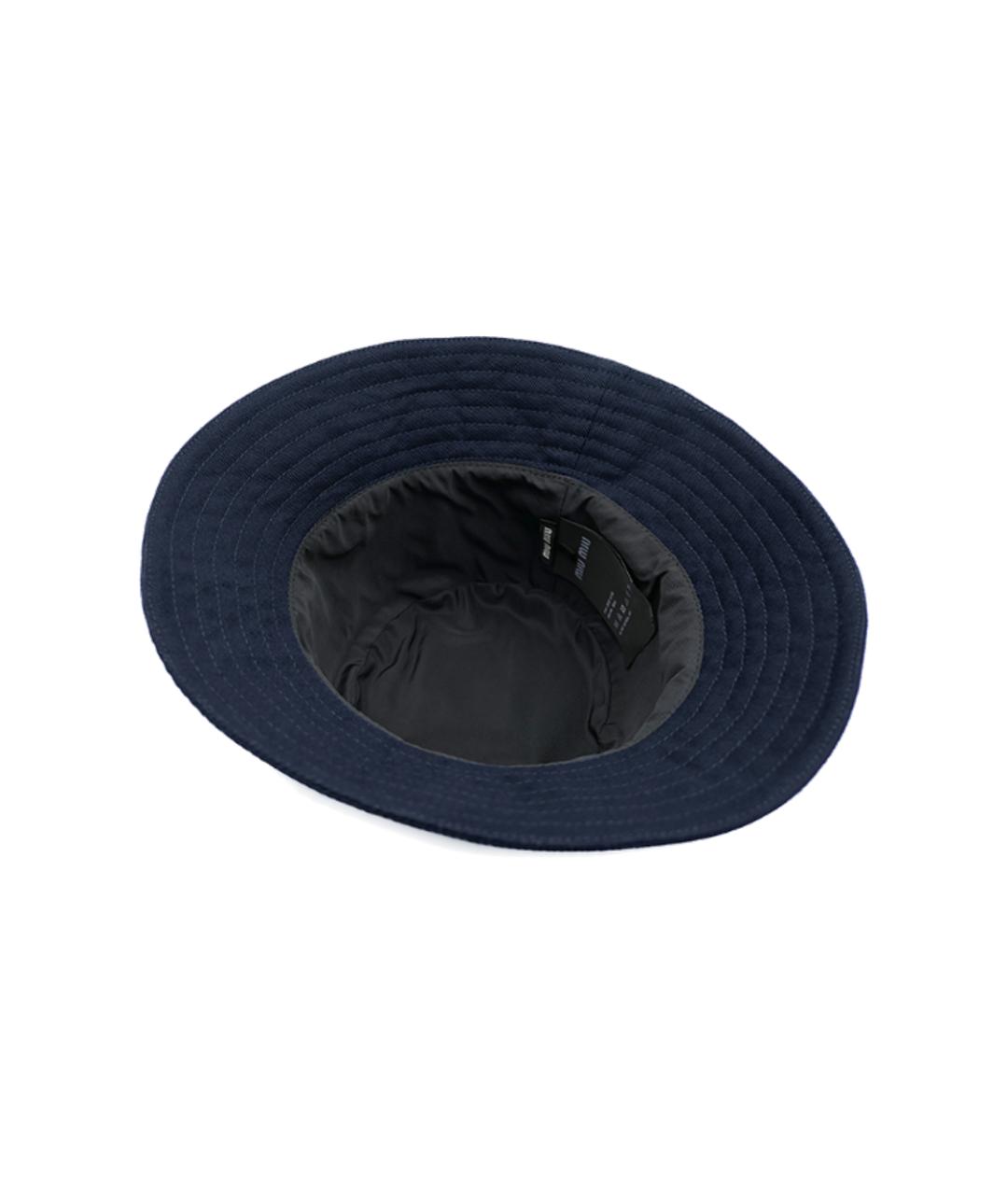 MIU MIU Синяя хлопковая панама, фото 5