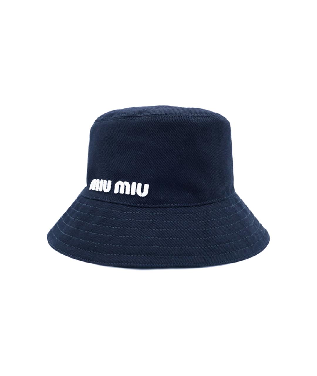 MIU MIU Синяя хлопковая панама, фото 1