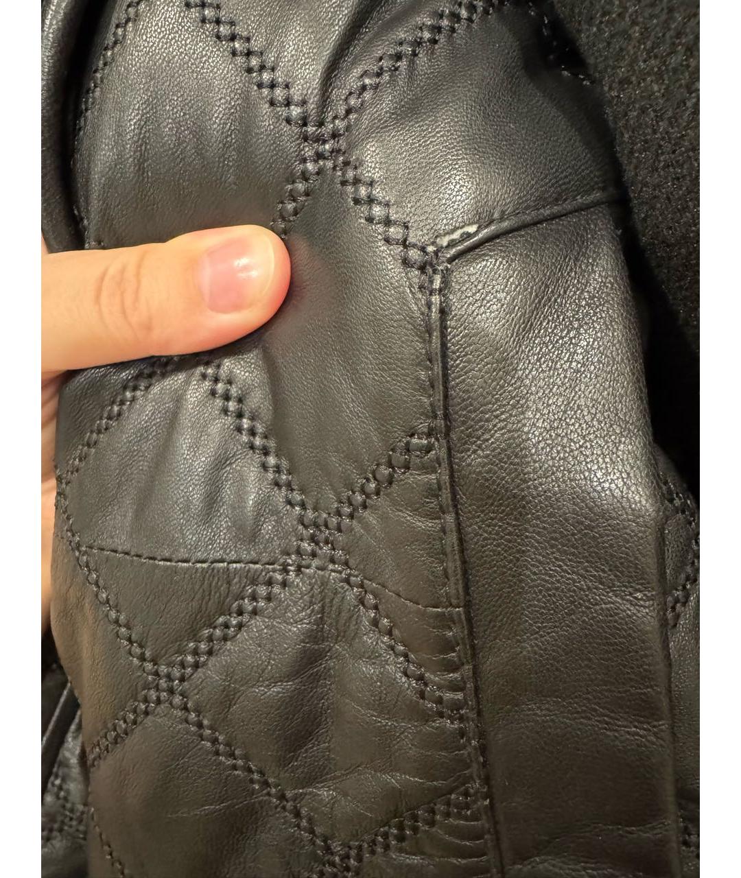 ARMANI COLLEZIONI Черная кожаная дубленка/шуба, фото 7