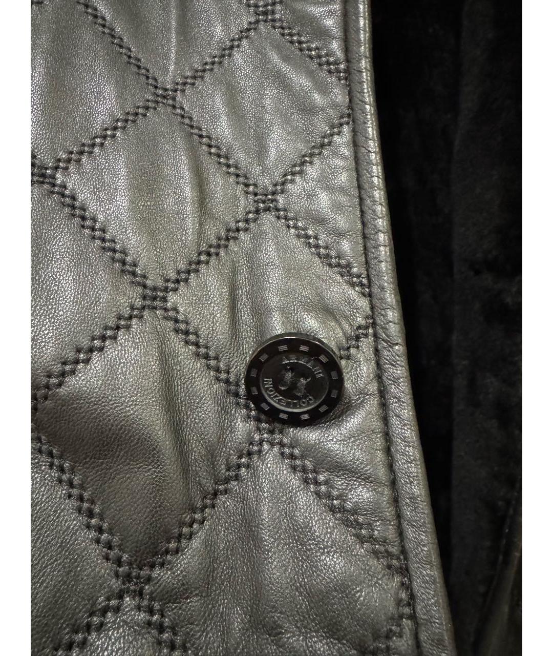 ARMANI COLLEZIONI Черная кожаная дубленка/шуба, фото 4
