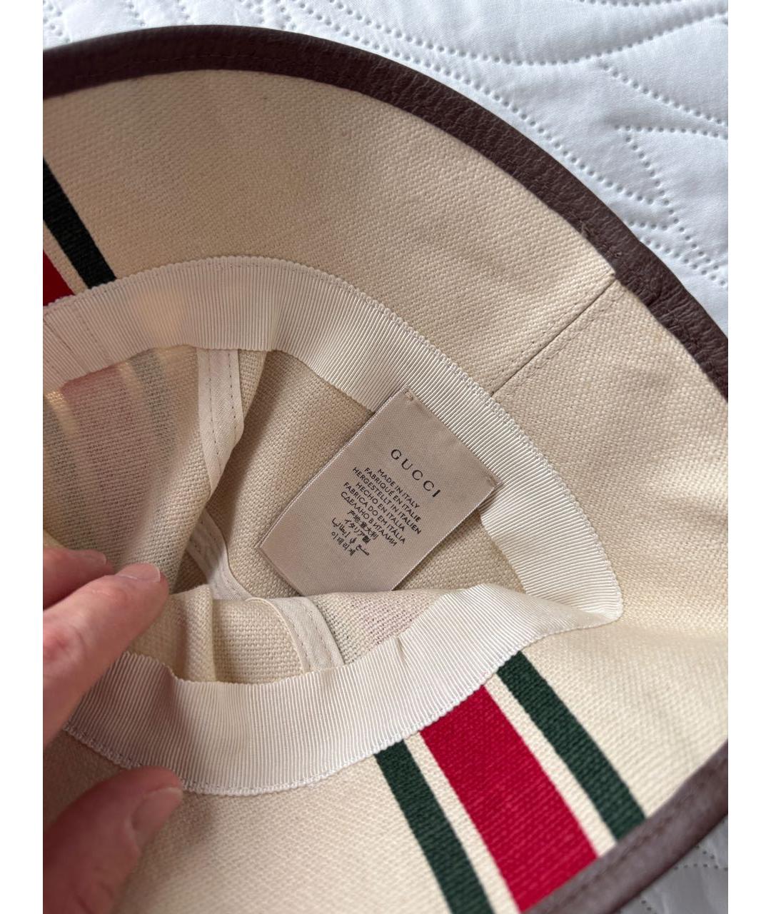 GUCCI Бежевая хлопковая шляпа, фото 5