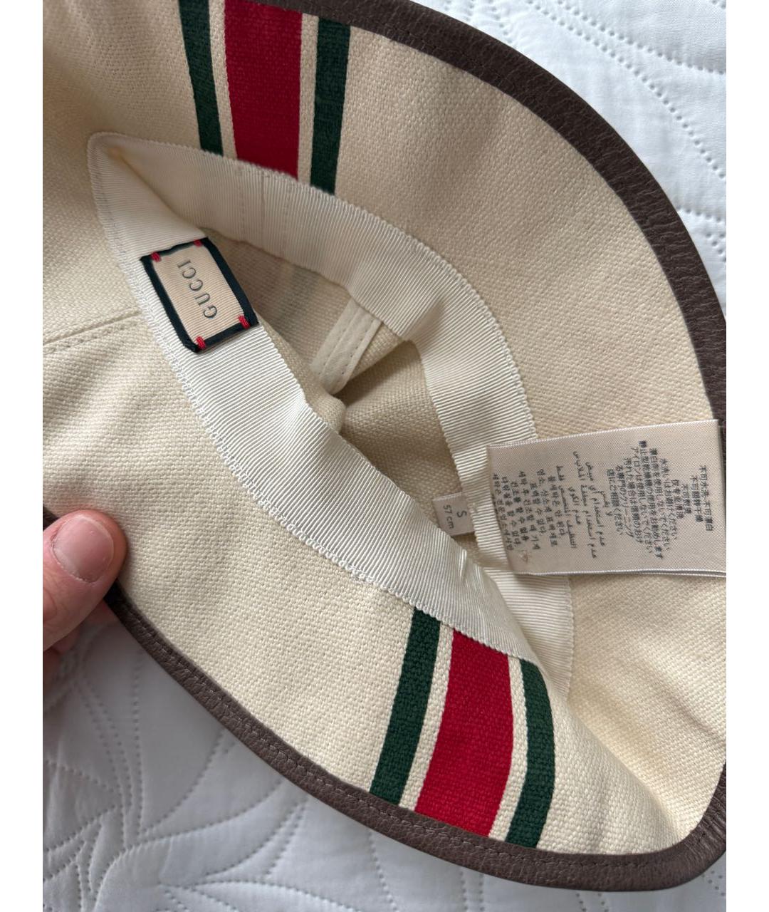 GUCCI Бежевая хлопковая шляпа, фото 4