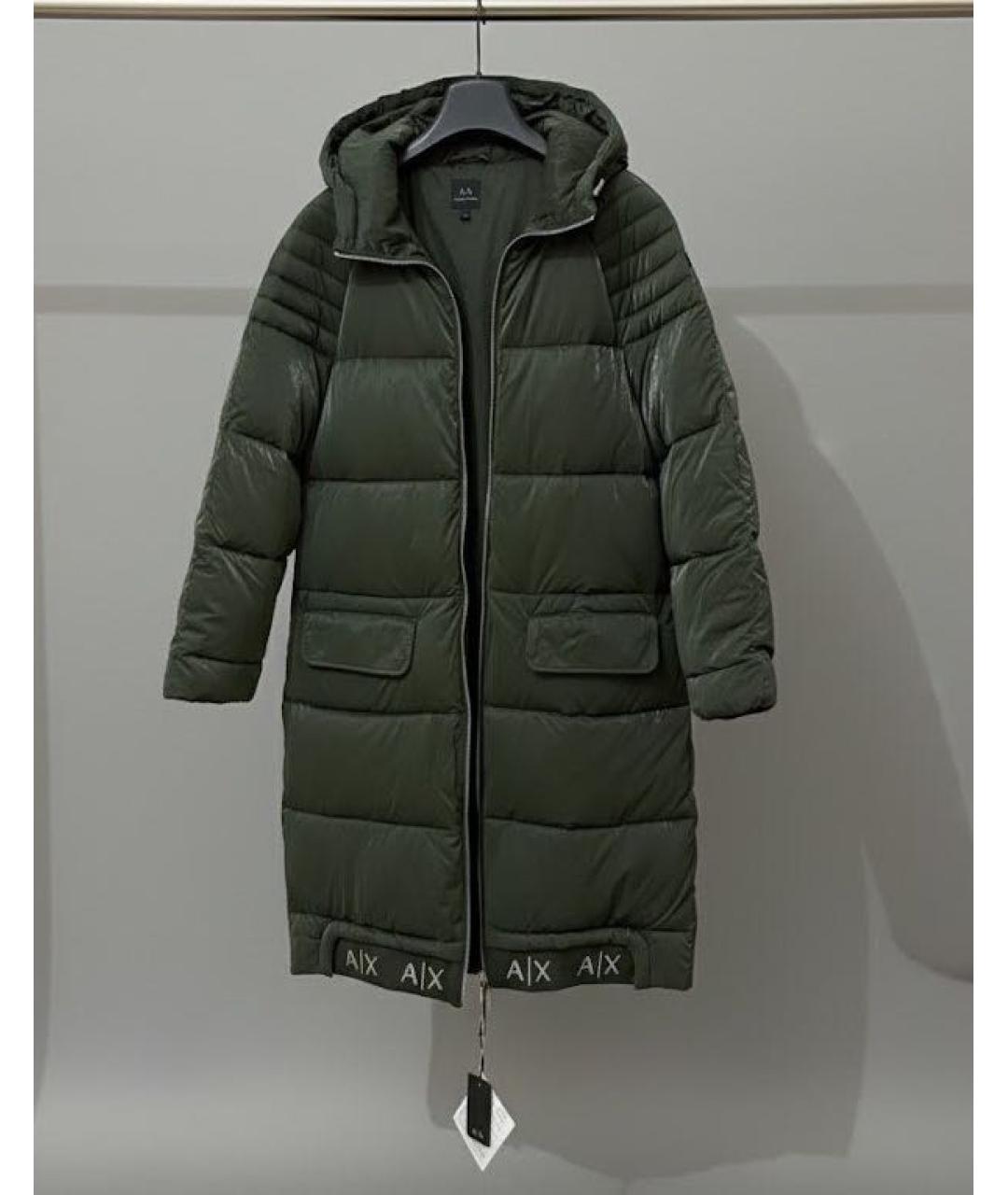 ARMANI EXCHANGE Зеленый полиамидовый пуховик, фото 3