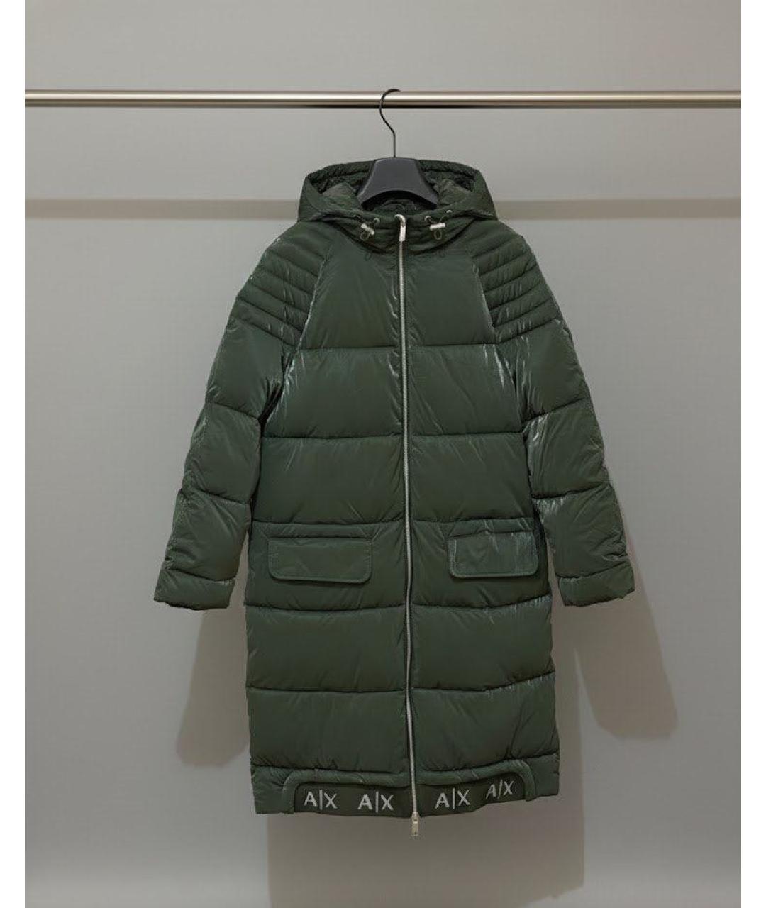 ARMANI EXCHANGE Зеленый полиамидовый пуховик, фото 6