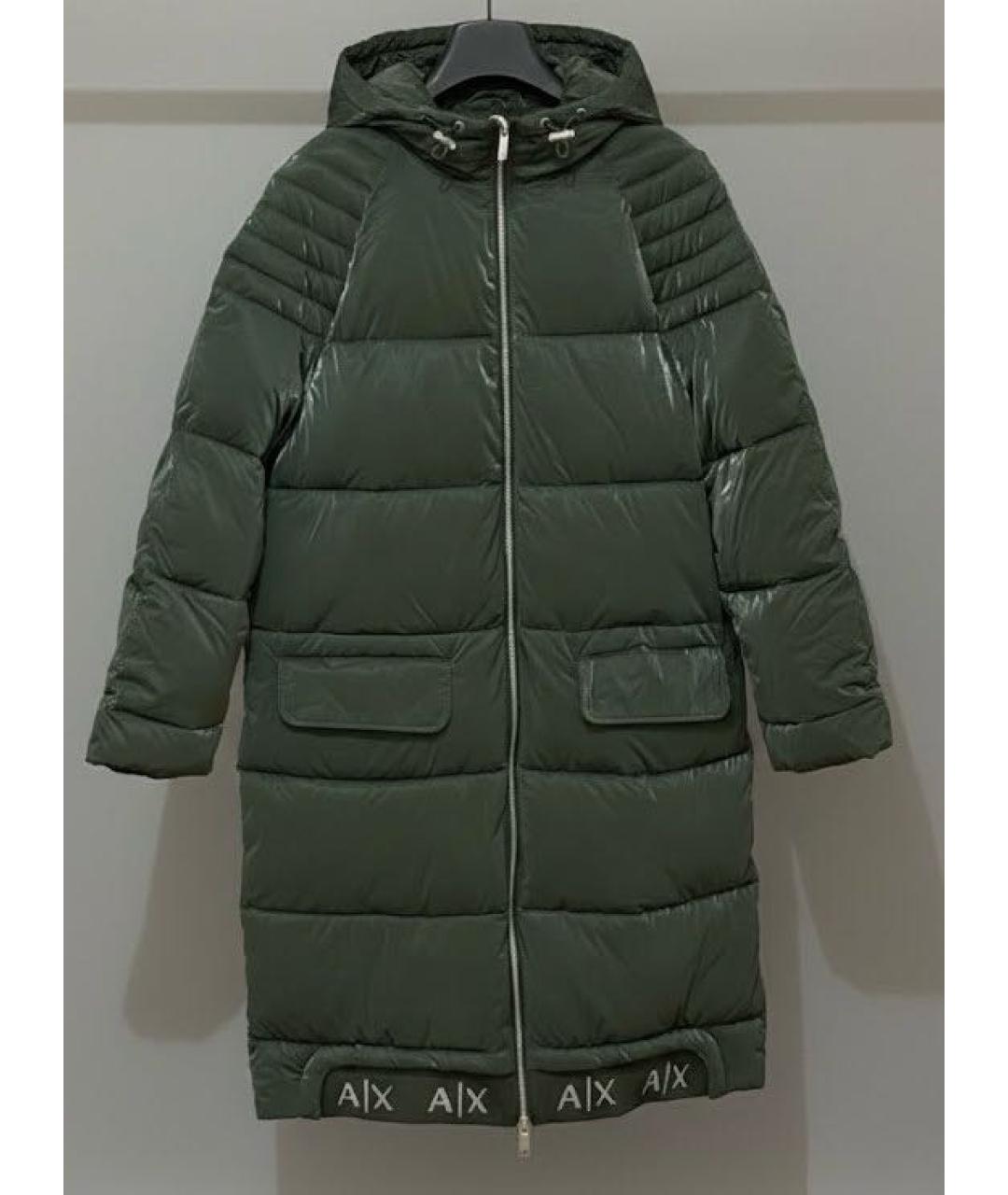 ARMANI EXCHANGE Зеленый полиамидовый пуховик, фото 9
