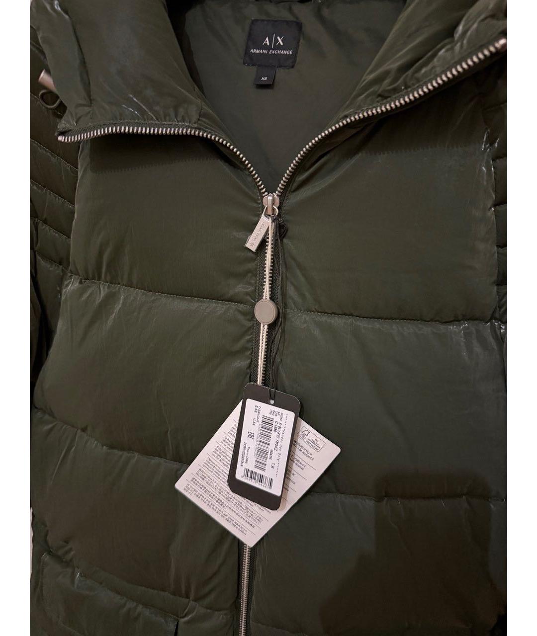 ARMANI EXCHANGE Зеленый полиамидовый пуховик, фото 8