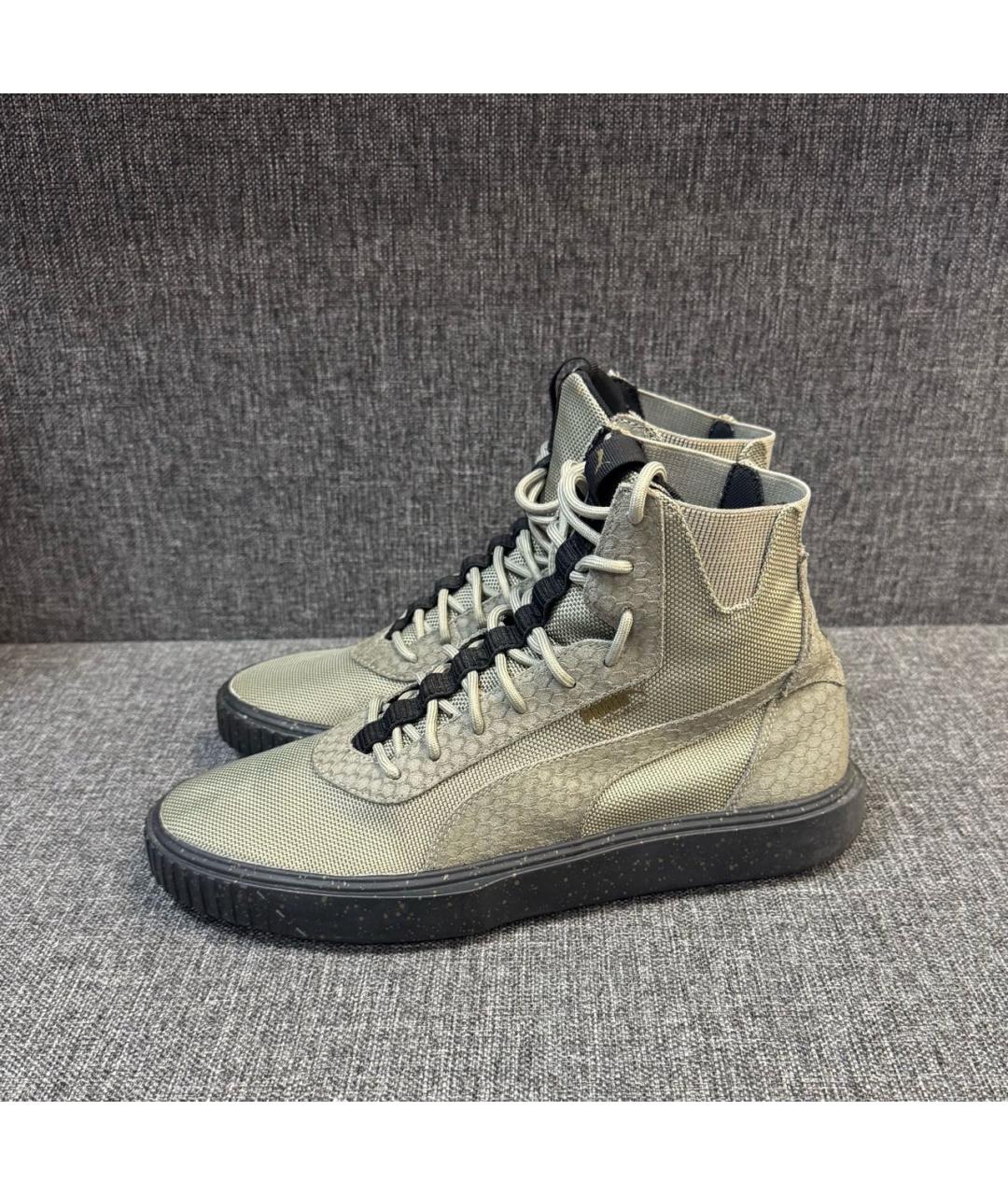 PUMA Серые текстильные высокие кроссовки / кеды, фото 2