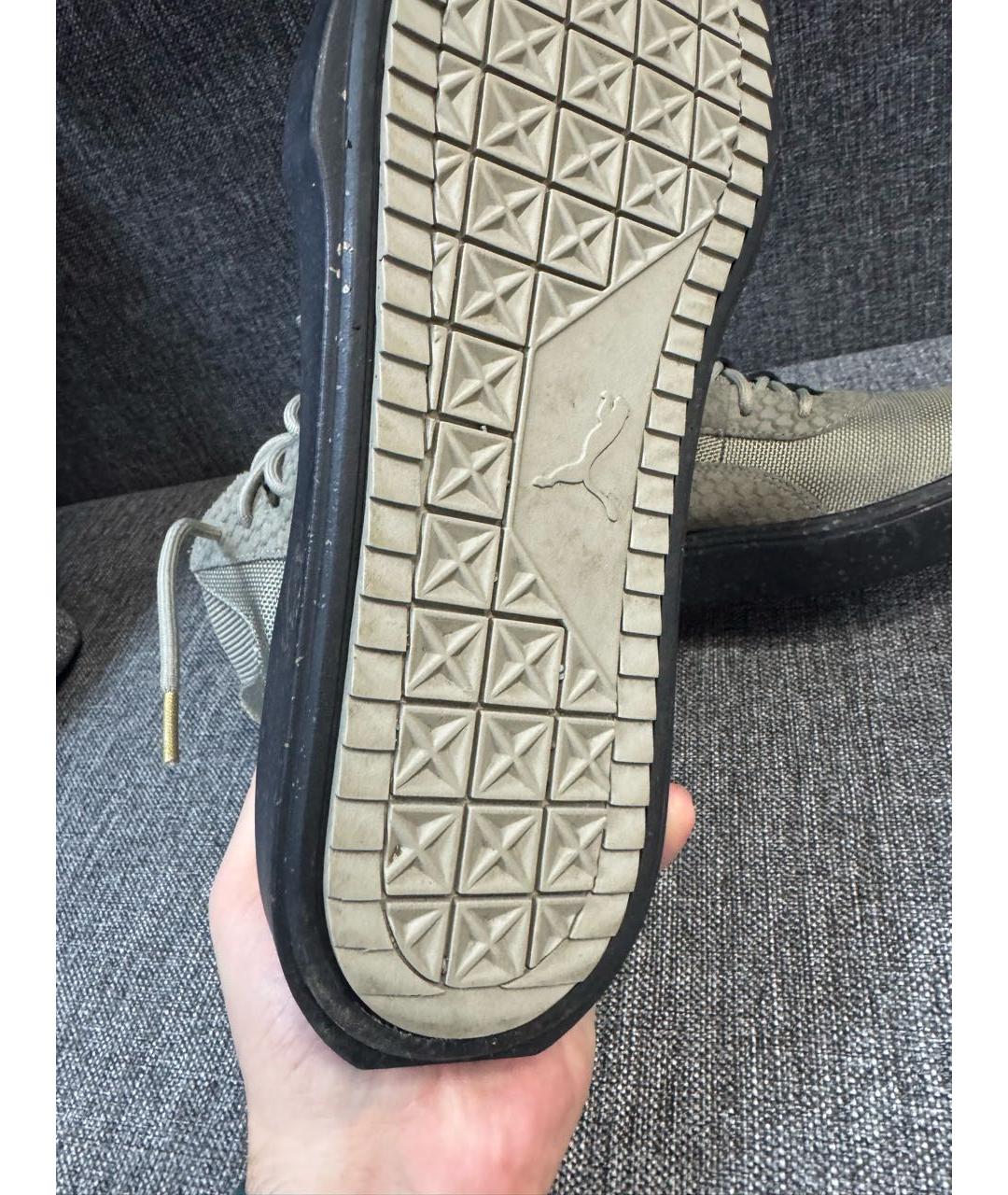 PUMA Серые текстильные высокие кроссовки / кеды, фото 4