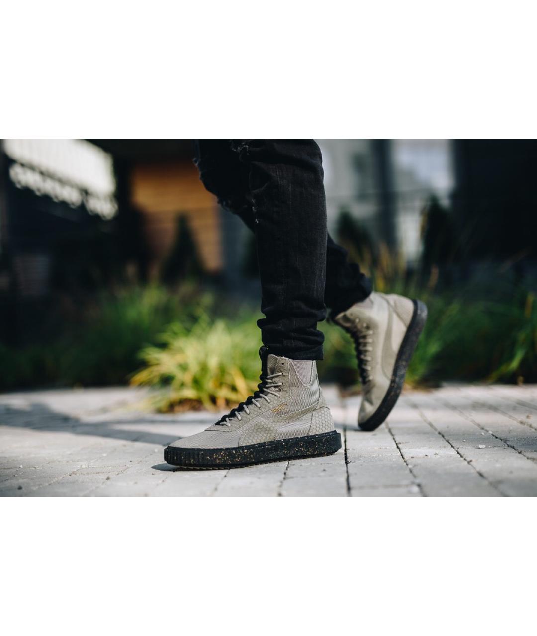 PUMA Серые текстильные высокие кроссовки / кеды, фото 6