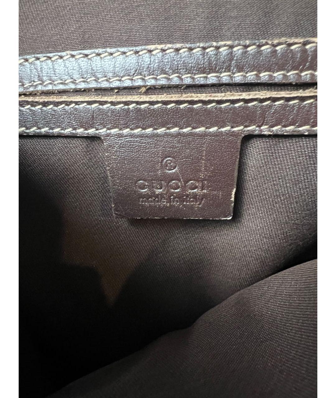 GUCCI Коричневая жаккардовая сумка на плечо, фото 3