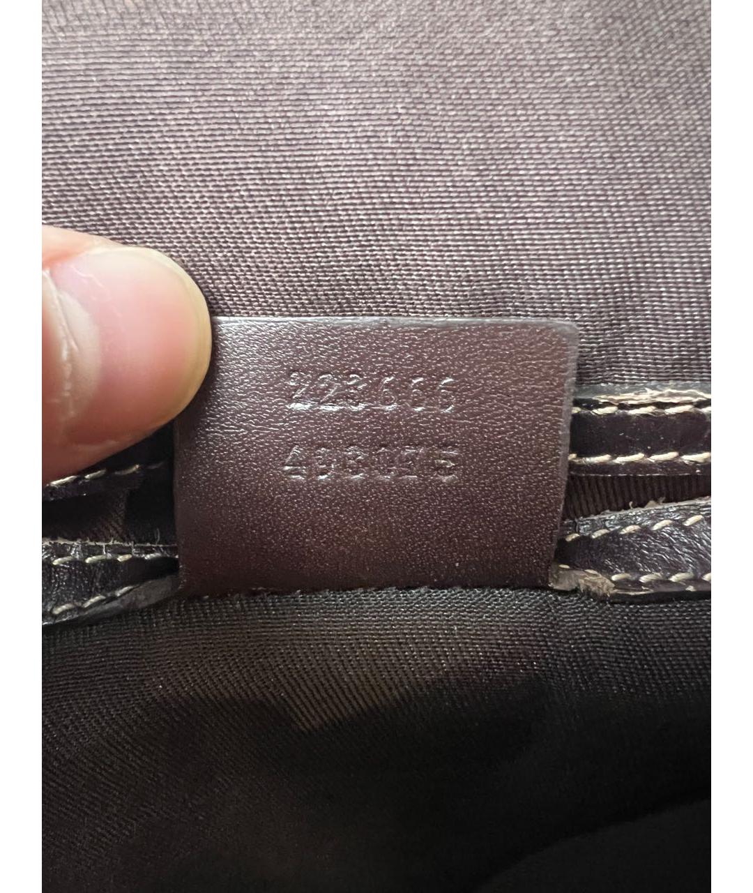 GUCCI Коричневая жаккардовая сумка на плечо, фото 5