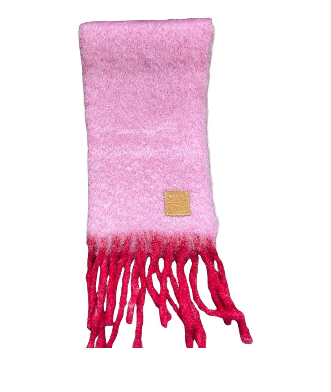 LOEWE Розовый шерстяной шарф, фото 1