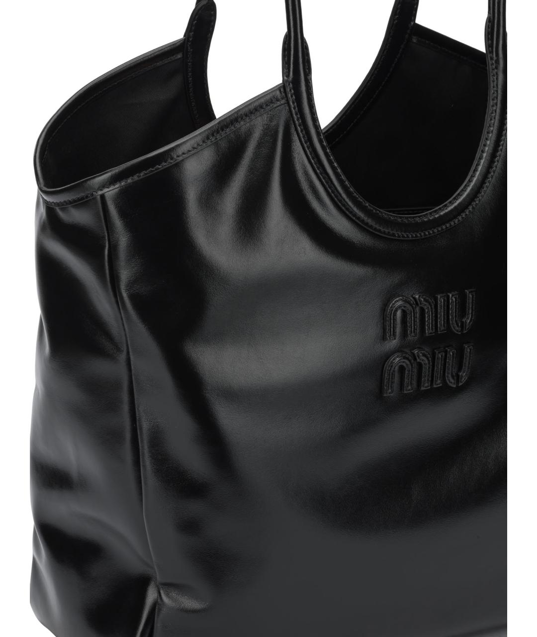 MIU MIU Черная кожаная сумка тоут, фото 4