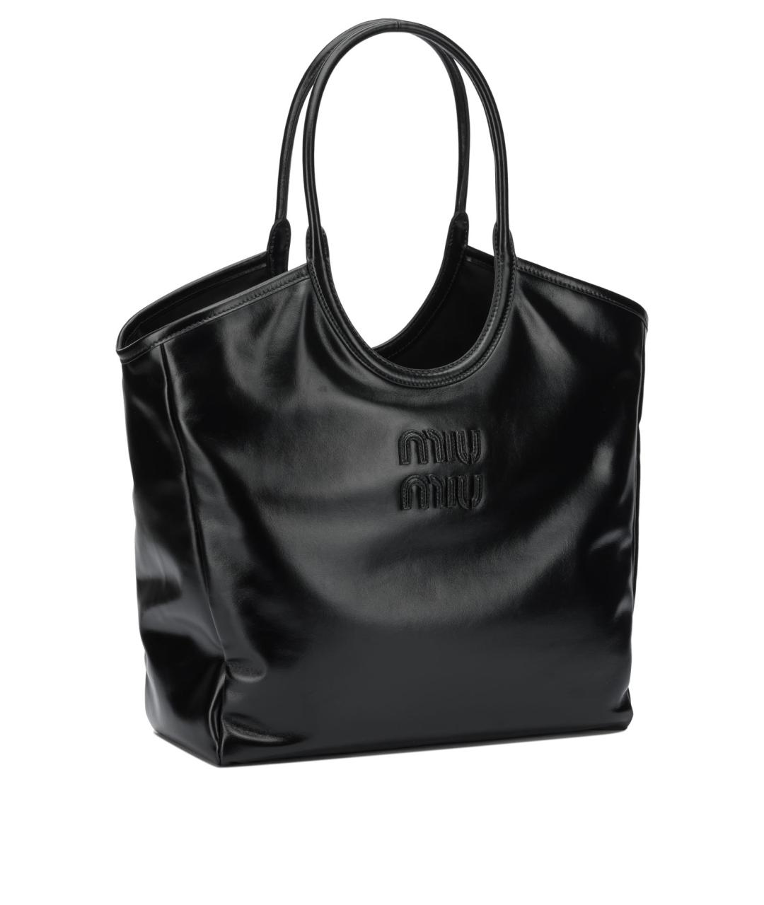 MIU MIU Черная кожаная сумка тоут, фото 2