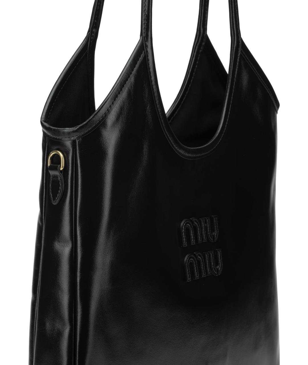 MIU MIU Черная кожаная сумка тоут, фото 4
