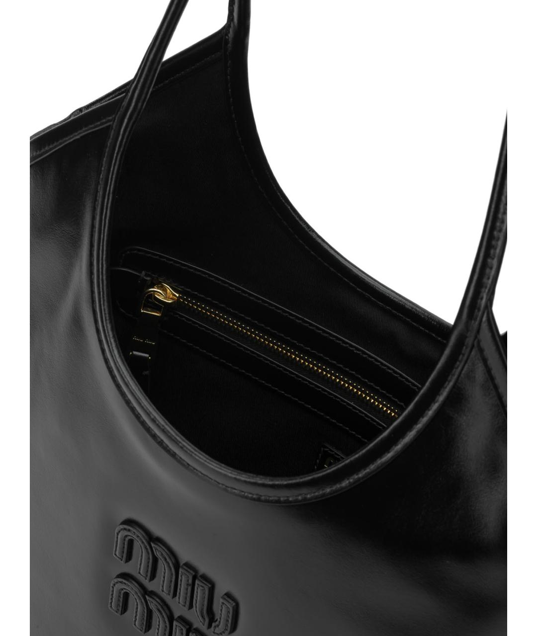 MIU MIU Черная кожаная сумка тоут, фото 5