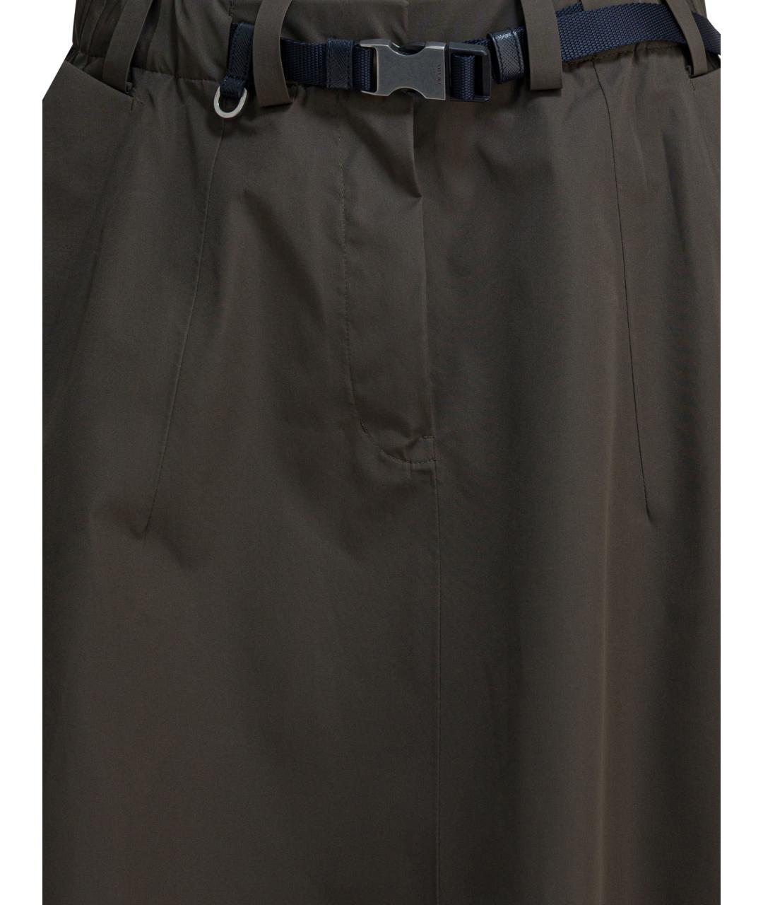 PRADA Зеленая полиэстеровая юбка миди, фото 3