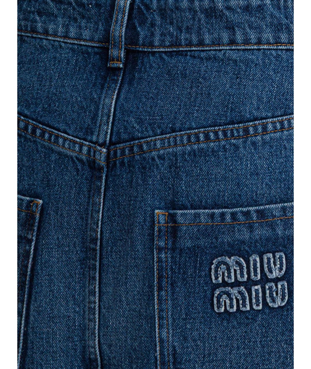 MIU MIU Синяя хлопковая юбка мини, фото 4