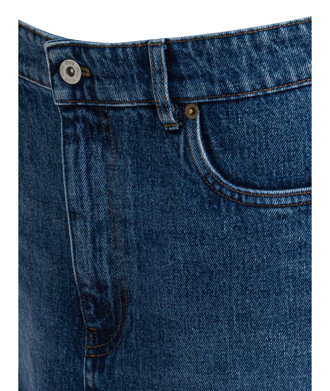 MIU MIU Синяя хлопковая юбка мини, фото 3